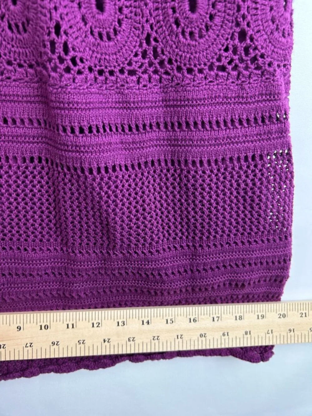 Athleta Dress Women's S Purple Cotton Blend Crochet Knit Sleeveless Casual Wear - Picture 5 of 13